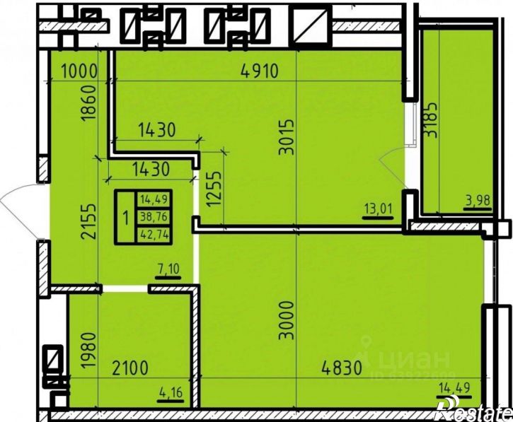 1-комн квартира в новом доме ул Чехова, 360,  д. 360