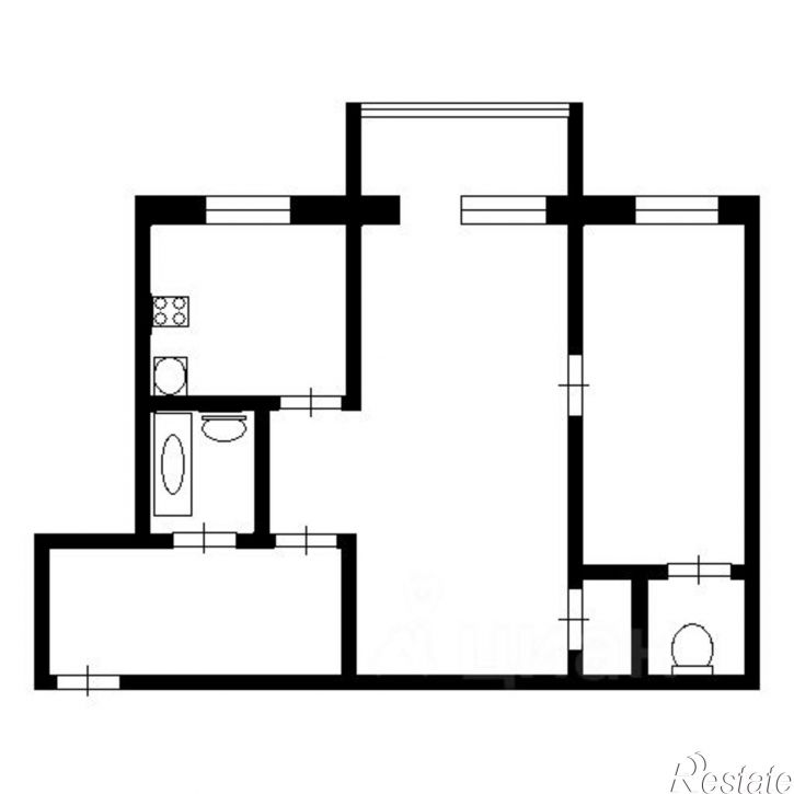 2-комн квартира ул Лизы Чайкиной, 64 2,  д. 64 2,  к. 2
