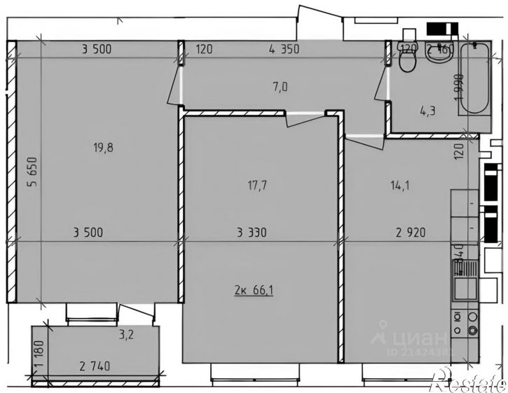 2-комн квартира пл Мира, 6-А,  д. 6-А