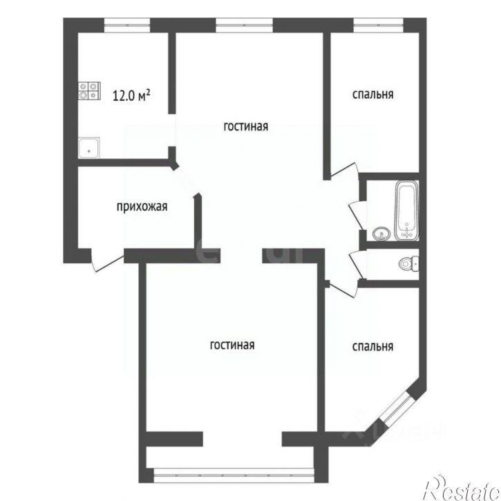 4-комн квартира ул Инструментальная, 43В,  д. 43В