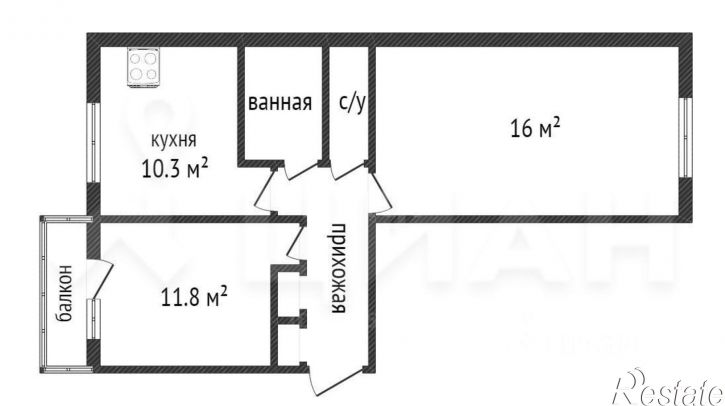 2-комн квартира ул Циолковского, 41 1,  д. 41 1,  к. 1